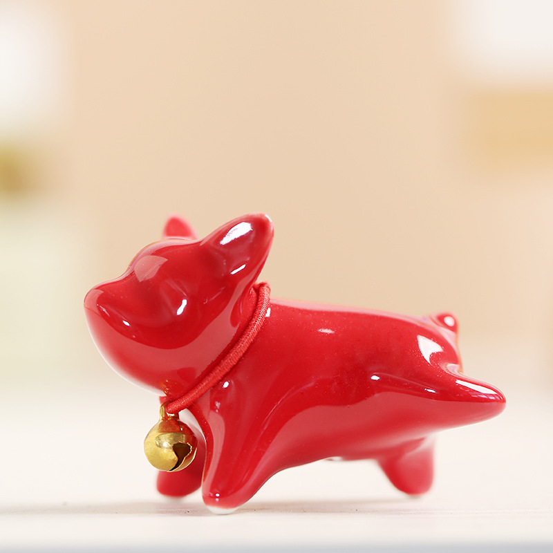 Cerámica lindo cachorro decoración mascota juego de té placa vista decoración de escritorio juego de té accesorios Casa Animal artesanía creativa