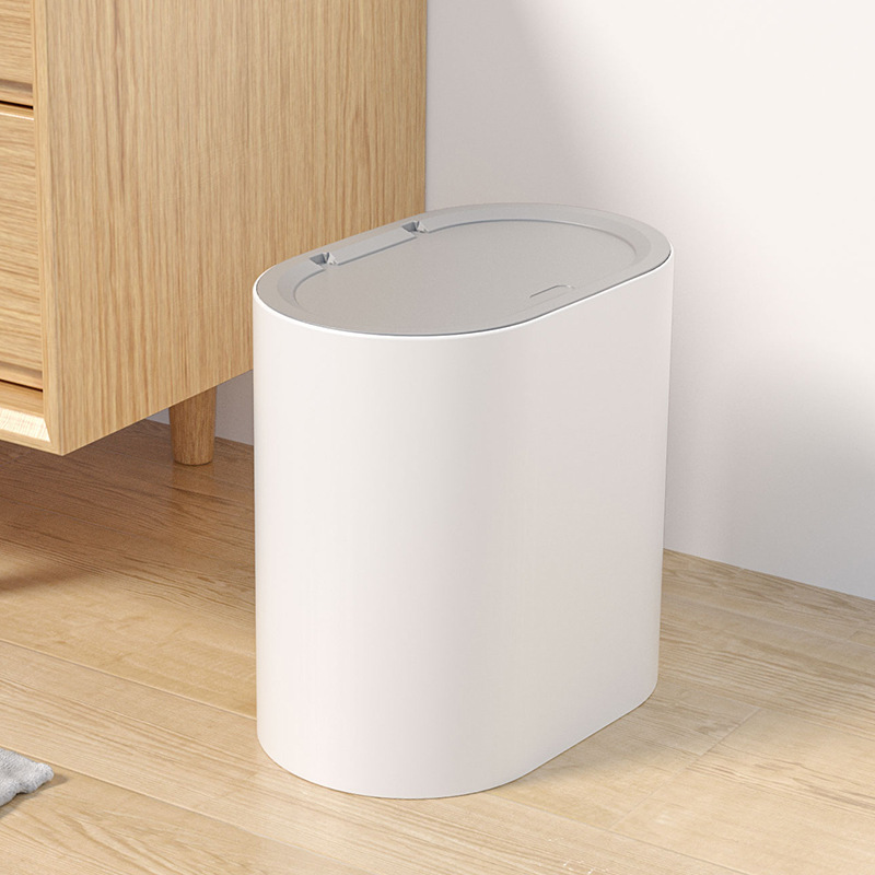 Factory Household High Color Value Press Flip Roller Toilet Kitchen Garbage Basket Desktop Toilet Narrow Gap Garbage Bin