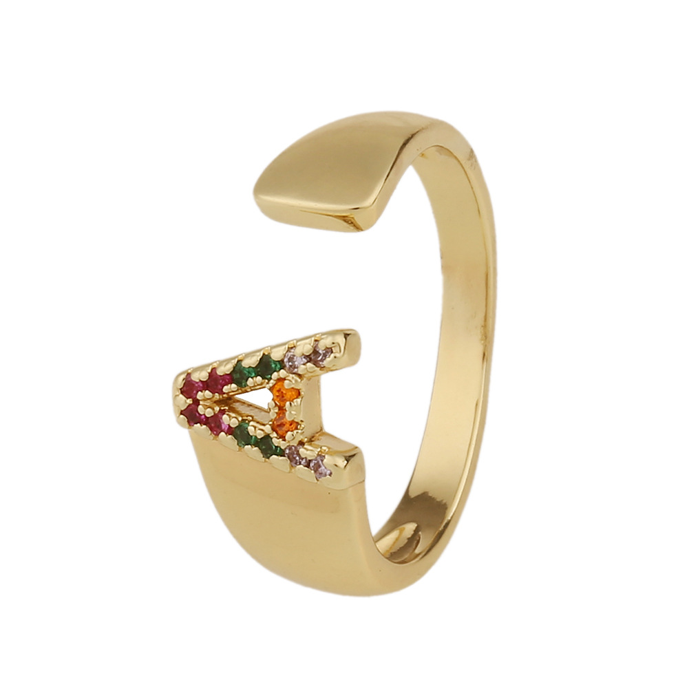 Fashion New Style Copper Micro-inlaid Zircon 26 English Letter Ring display picture 34