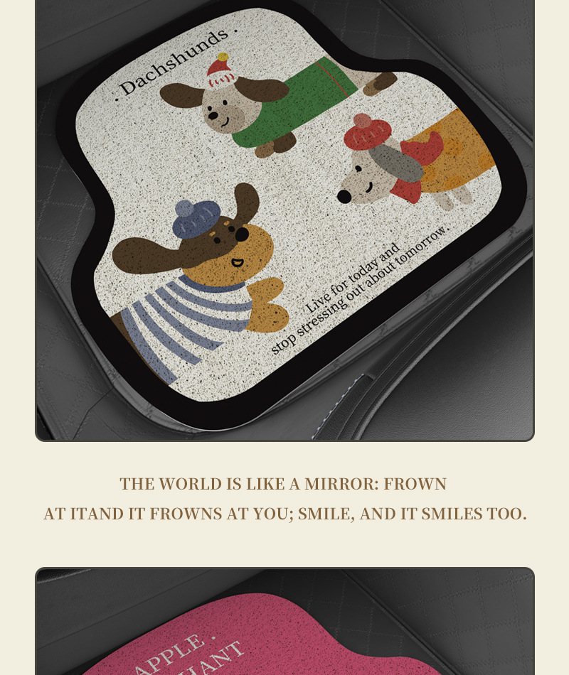 Cute Cartoon Car Anti-Slip Mat Nail Bottom Silk Loop Floor Mat Car Sedan Anti-Slip Mat Soil Foot Mat