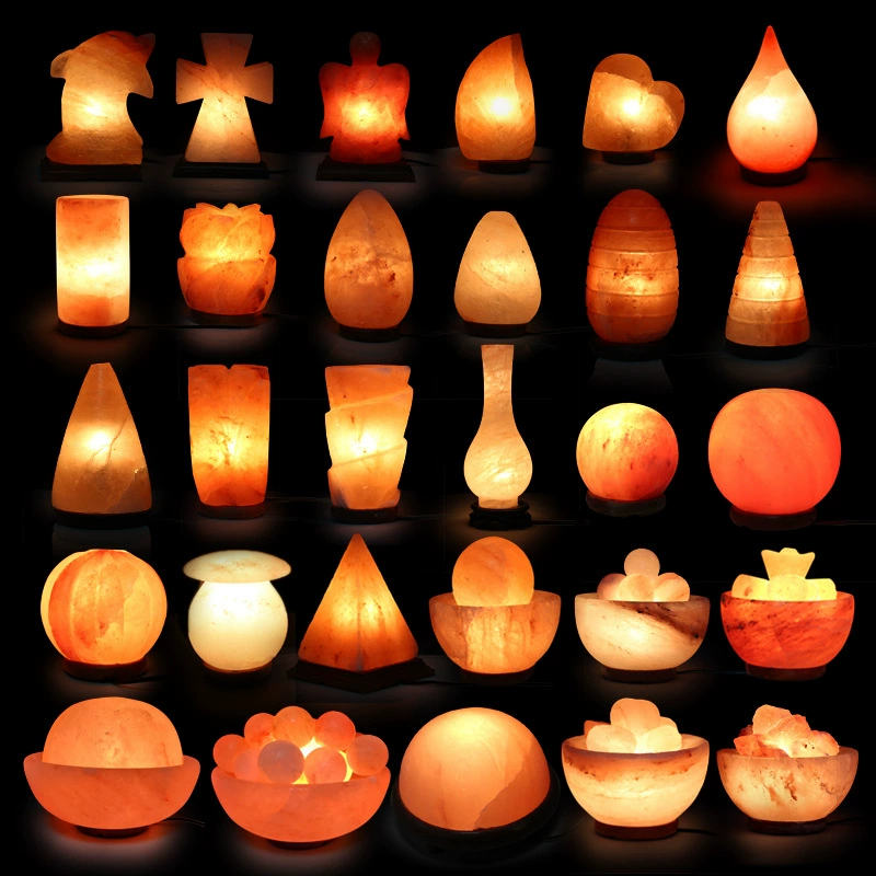 Гималайская хрустальная соляная лампа атмосферная лампа для спальни прикроватная лампа креативная руда ночная лампа резная форма ремесленного украшения