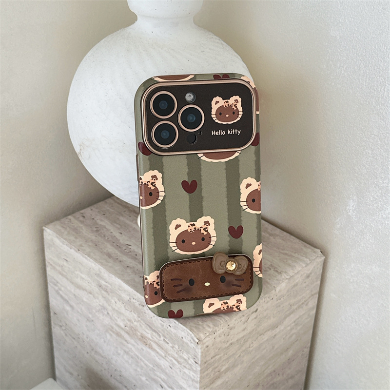 Ins verde raya kt para iphone14 lindo 16ProMax funda para teléfono 13 Apple 15 soporte 16P cordón