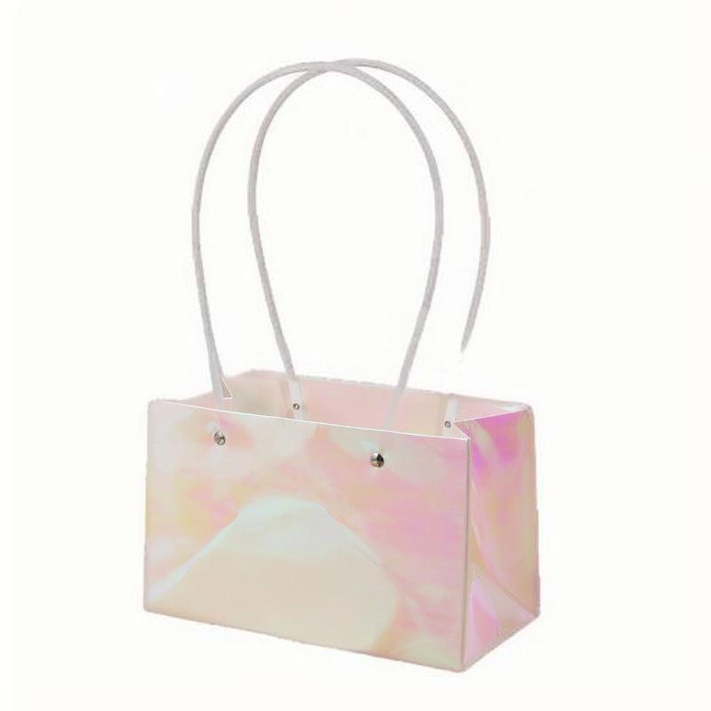 Día de la Madre Macaron Bolsa de arreglos florales portátil Embalaje de flores al por mayor Bolsa de embalaje de ramo impermeable Caja de flores florales Canasta