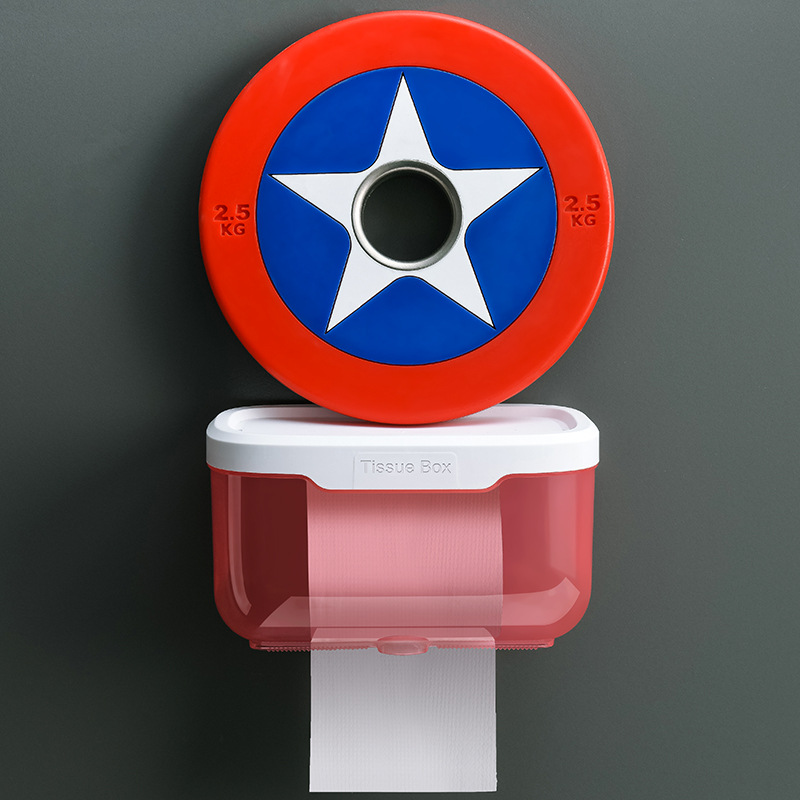 Toilet paper box, toilet paper box, toilet paper towel box, toilet paper storage rack, paper waterproof, hole-free wall-mounted