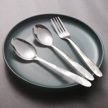 不锈钢调羹勺餐具批发厂家仙鹤尖勺圆勺蝴蝶花勺子叉子酒店甜品勺