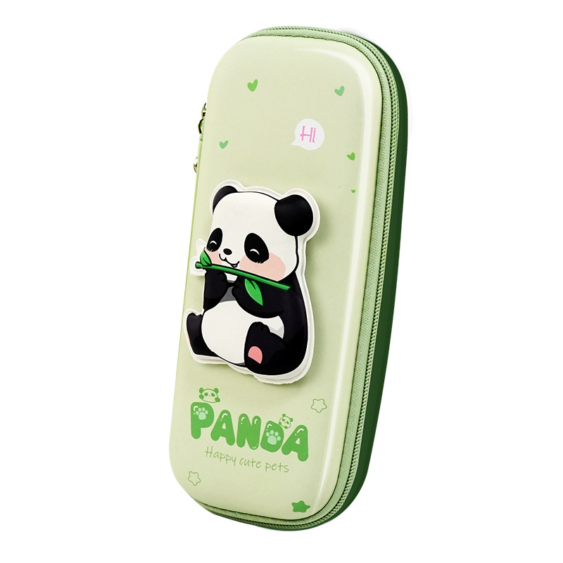 Bolsa de papelería de panda tridimensional creativa caja de lápices de escuela primaria resistente a caídas y a la suciedad linda bolsa de lápices de panda de descompresión de gran capacidad
