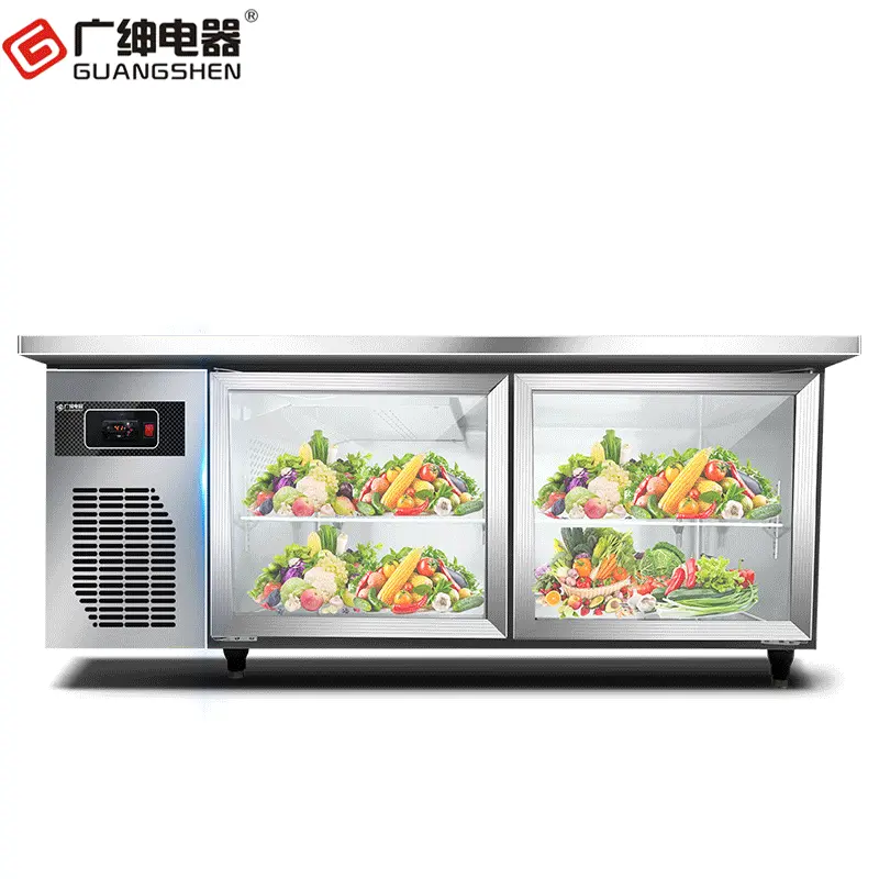 广绅电器工作台商用冰柜展示柜1.51.8米冷藏冷冻双温保鲜柜大容量