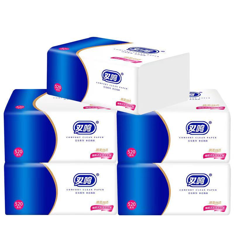 Special double-layer embossed flexible flat paper for withdrawable toilet household toilet paper factory direct sale affordable home outfit