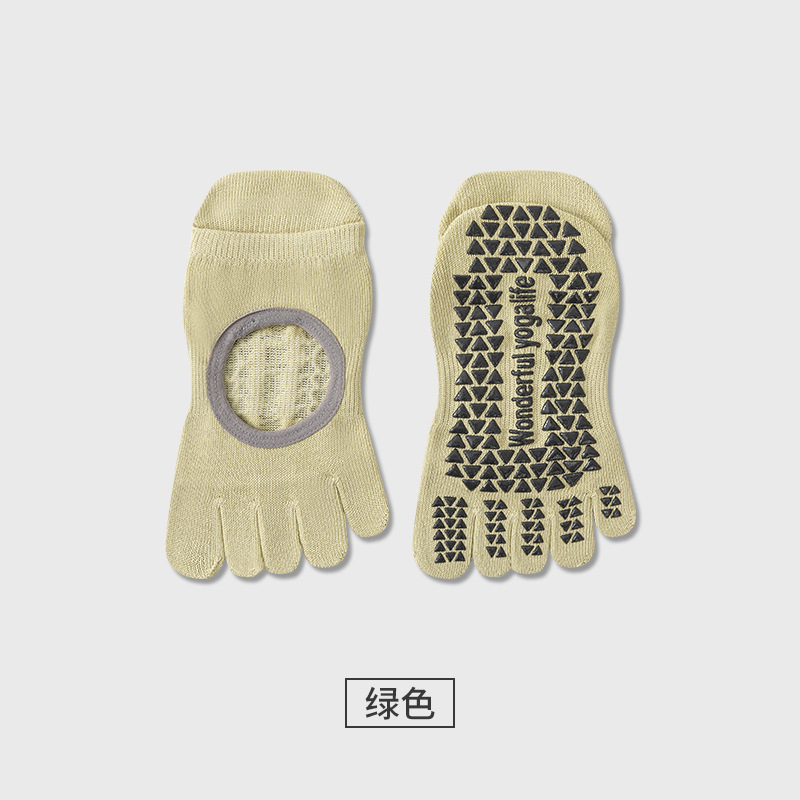 Calcetines de yoga de cinco dedos-verde