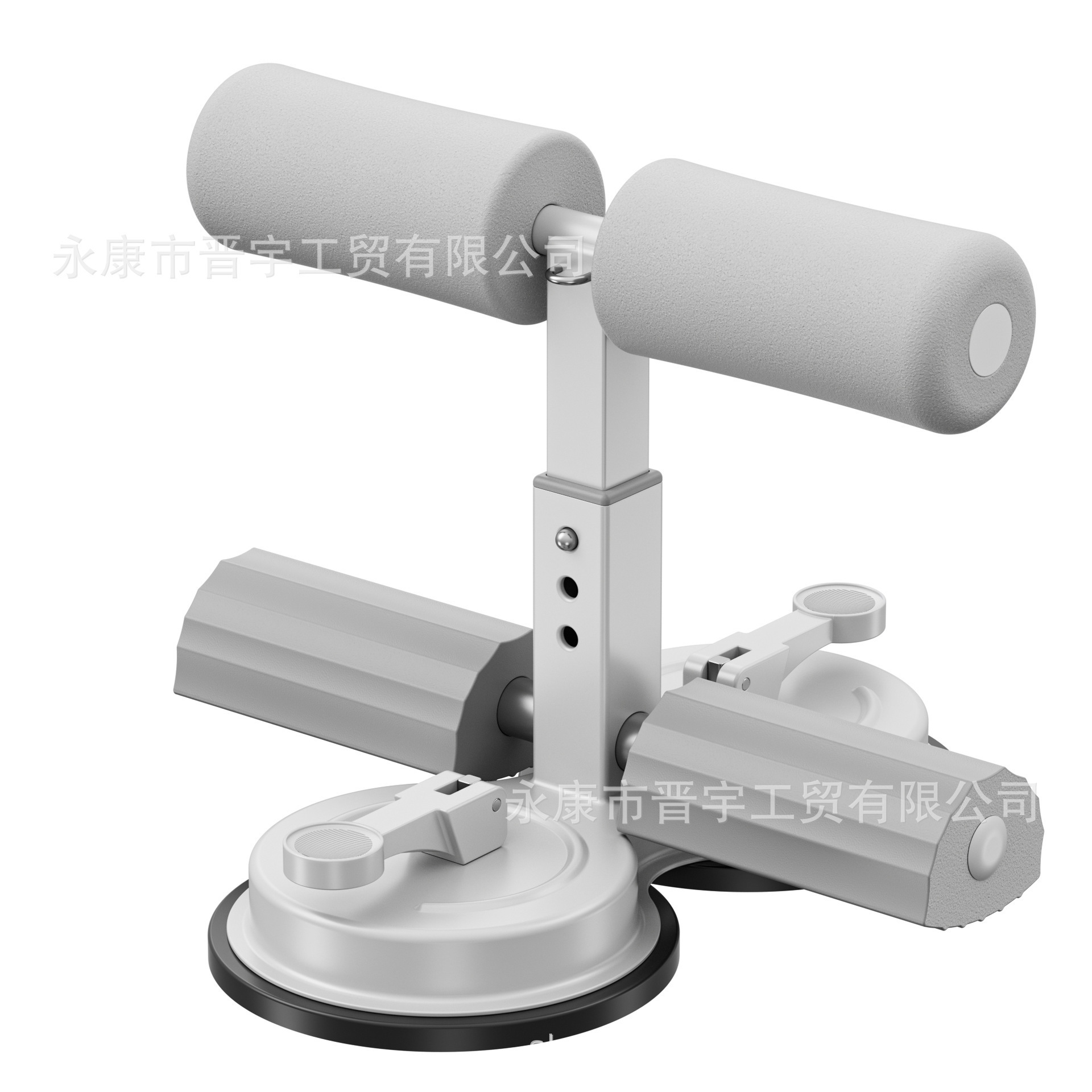 Sit-up assistant with drawstring double suction plate waist-strengthening abdominal exercise fitness equipment foot presser abdominal roller