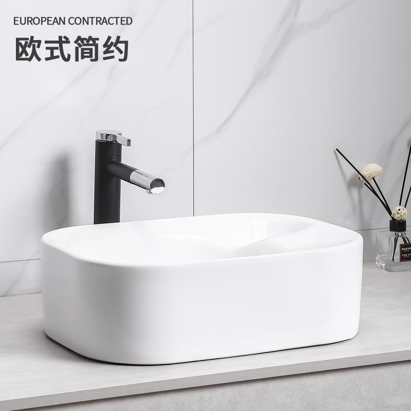 Nueva etapa arte cuenca integrado de cerámica Cuenca del hotel simple lavabo lateral delgada lavabo del baño