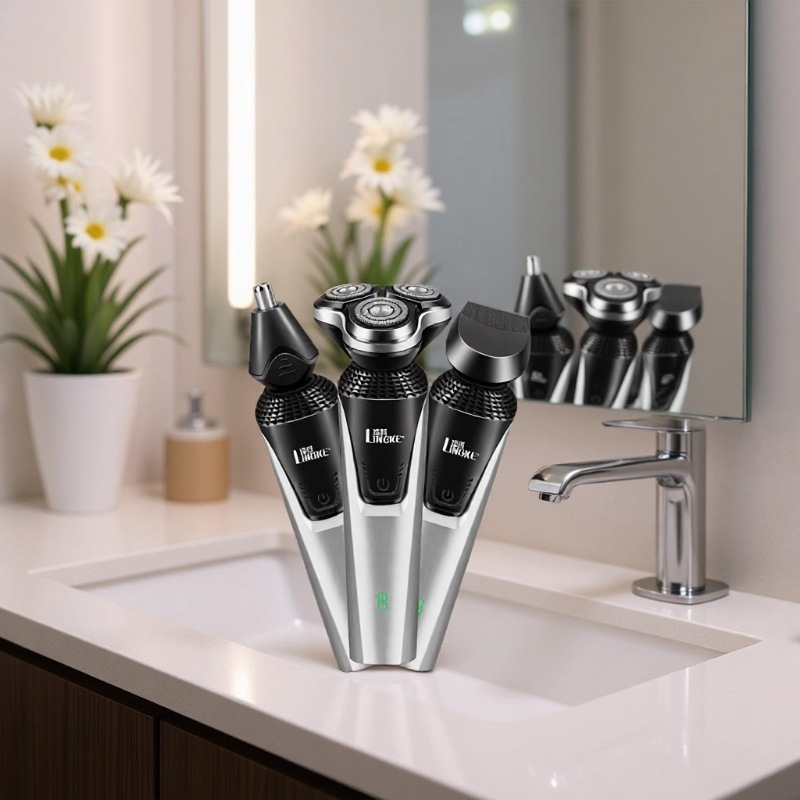 Lingke 8806 New Electric Shaver Internet Celebrity Three-In-One Multi-Function Electric Shaver USB Charging and Washing