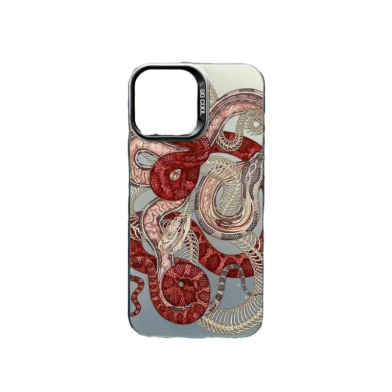 Cyberpunk Red Snake Bone Adecuado para iPhone16 Funda para teléfono móvil Personalidad Apple 15promax Nuevo 14 Cool 13