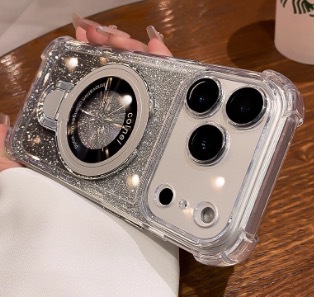Airbag de cuatro ángulos anti-caída para Apple 17 caso de teléfono móvil iPhone 16 escudo superior succión magnética soporte cubierta de polvo parpadeante 15