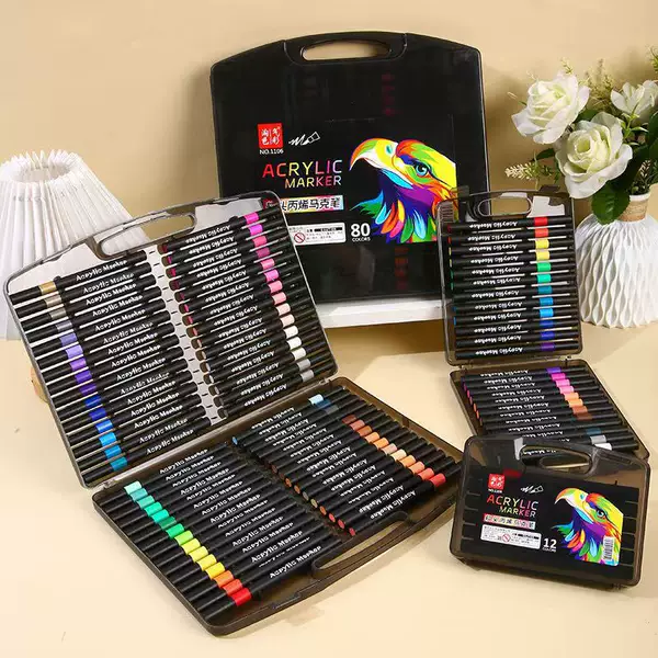 【Small Black Box Soft Tip Factory Direct Sale】Acrylic Marker Pens for Elementary Students, Opaque and Layerable Watercolor Pens for Doodling