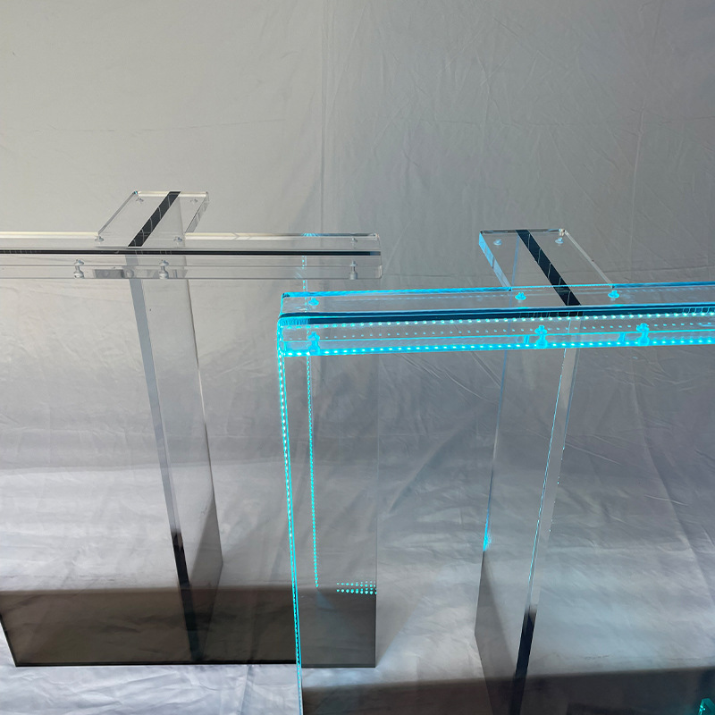 亚克力桌腿加工制品渐变时尚简约风有机玻璃桌脚高清透明