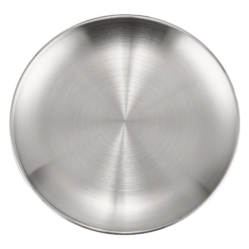 Гриль-тарелка из нержавеющей стали 304 Диск в Корейском стиле Золотой поднос Стейк Тарелка для барбекю Двухслойная утолщенная тарелка для буфета