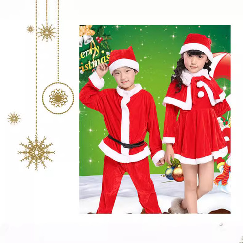 Christmas clothing for boys, girls, and children, Christmas performance costumes, children's Christmas attire, Christmas performance costumes, Santa Claus set