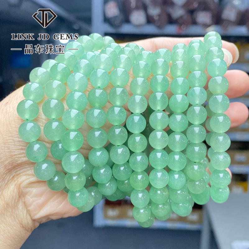Jingdong Jewelry Natural Green Dongling Jade Bracelet Elegant Small Fresh Girl Single Circle Round Bead Jade Jewelry Wholesale