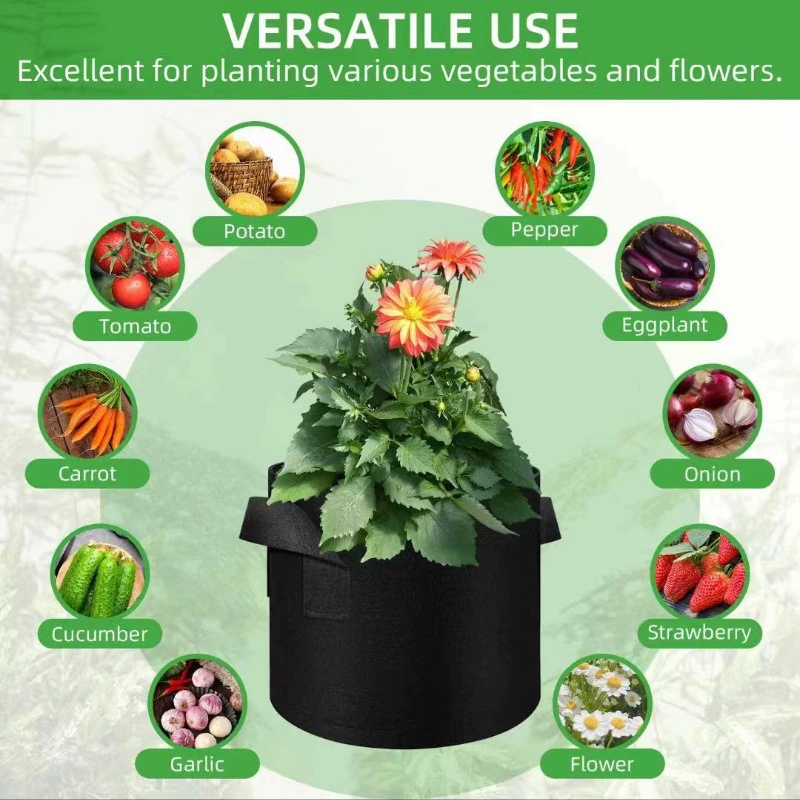 Производители оптовых продаж рассады для выращивания посадочных контейнеров Черный нетканый мешок для растений с толстым войлоком мешок для роста растений