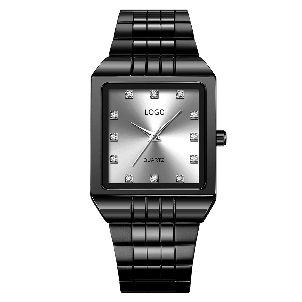 Comercio exterior transfronterizo reloj de hombre cuadrado correa de acero impermeable reloj de cuarzo hombre reloj de pulsera simple fuente fábrica a granel personalizado