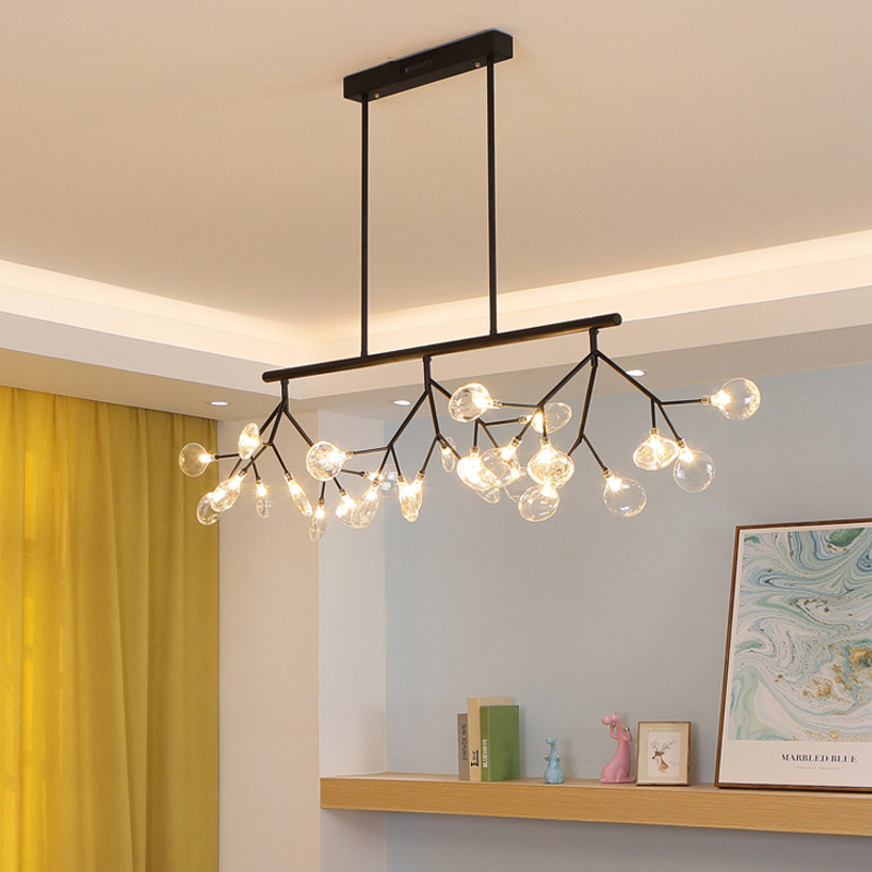 Coffee shop bar clothing store glass chandelier tree chandelier firefly restaurant lamp Nordic Zhongshan factory lamps