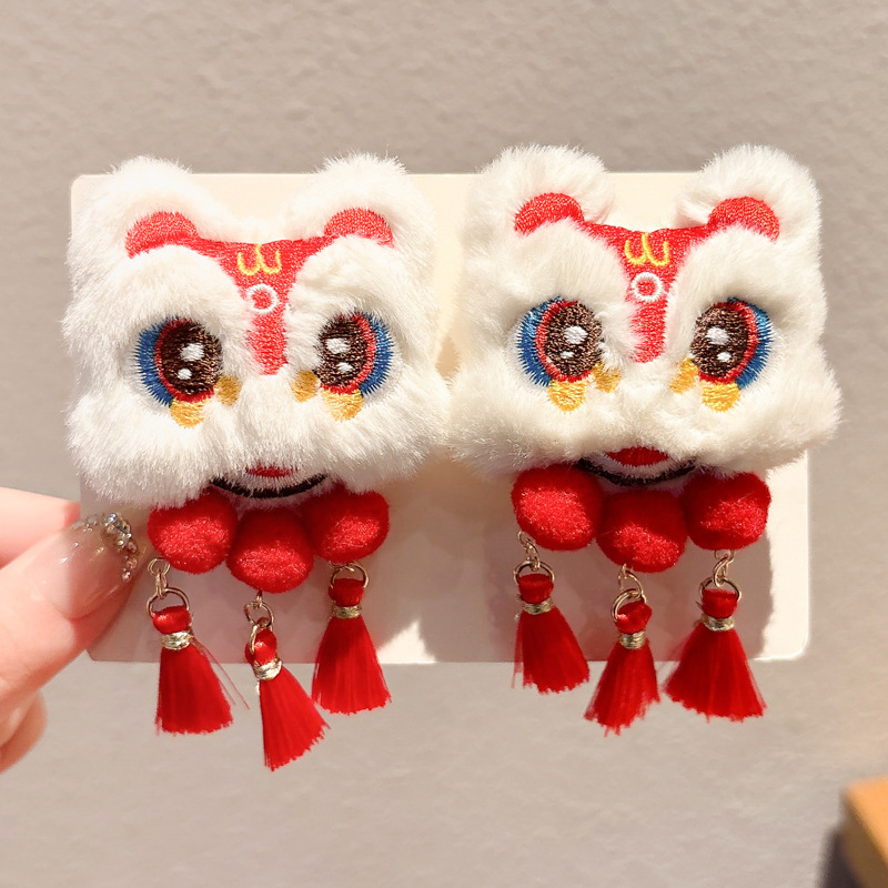 Año Nuevo accesorios para el cabello para niños arco de bordilla pinzas de cabello para niñas vestidos festivos vestidos chinos toques de cabello para niñas joyas de tarjetas de cabello