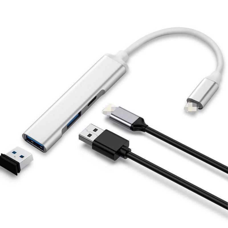 Подходящий для Apple переходник-расширитель 3 в 1 USB HUB, док-станция с функцией OTG и поворотным разъёмом