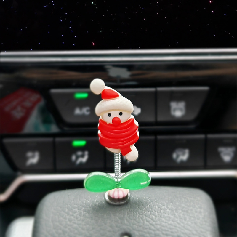 Coche transfronterizo sacudiendo la cabeza Santa Claus decoración Nueva Elk coche consola central salpicadero regalo decoración Decoración