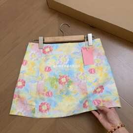 彩色油画印花半身裙2026多巴胺穿搭夏季高腰新款显瘦辣妹碎花裙子