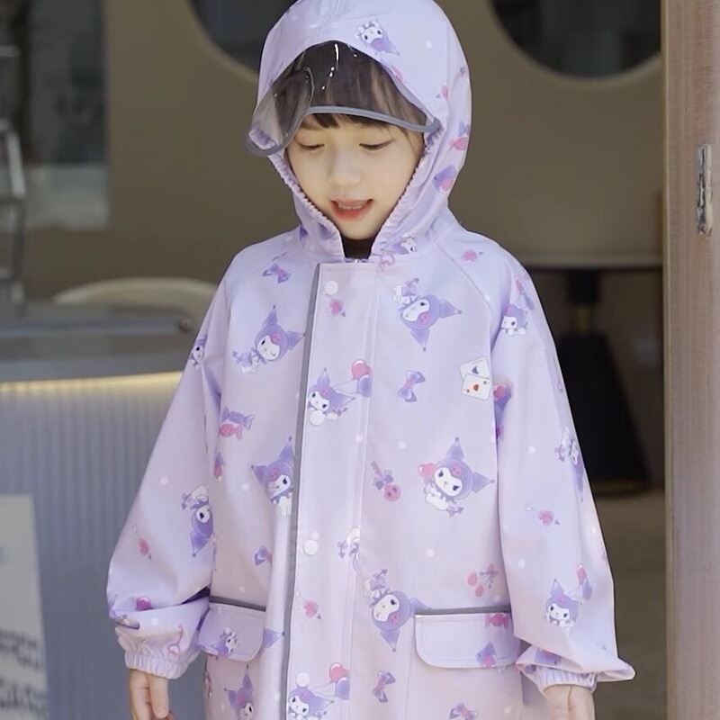 High Quality 2025 New Cartoon Kidsren's Raincoat Full Body Quick-Drying Breathable Waterproof Kindergarten Men's and Women's Poncho School Bag Bit