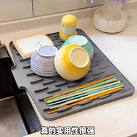 Силиконовый сливной коврик для столешницы, кухонный изоляционный коврик от ожогов, утолщенная противоскользящая разделочная доска, фиксированный амортизирующий коврик, противоскользящий коврик