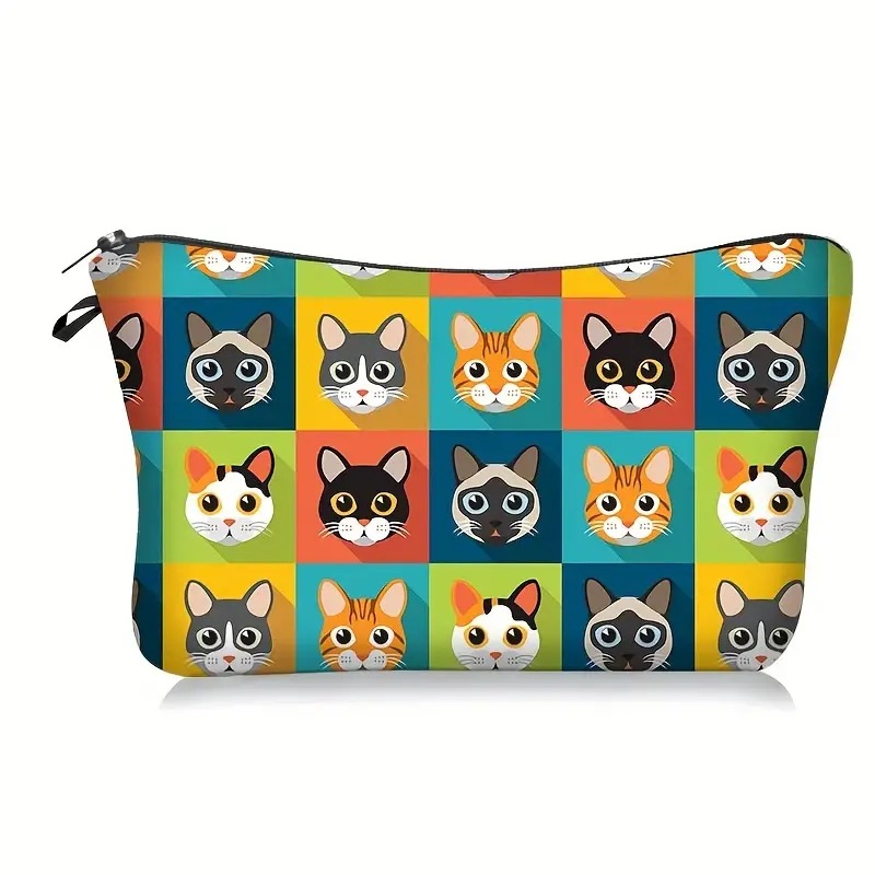 Transfronterizos Amazon maquillaje damas diseño creativo animal avatar maquillaje bolsa bolsa de almacenamiento lino cremallera impermeable