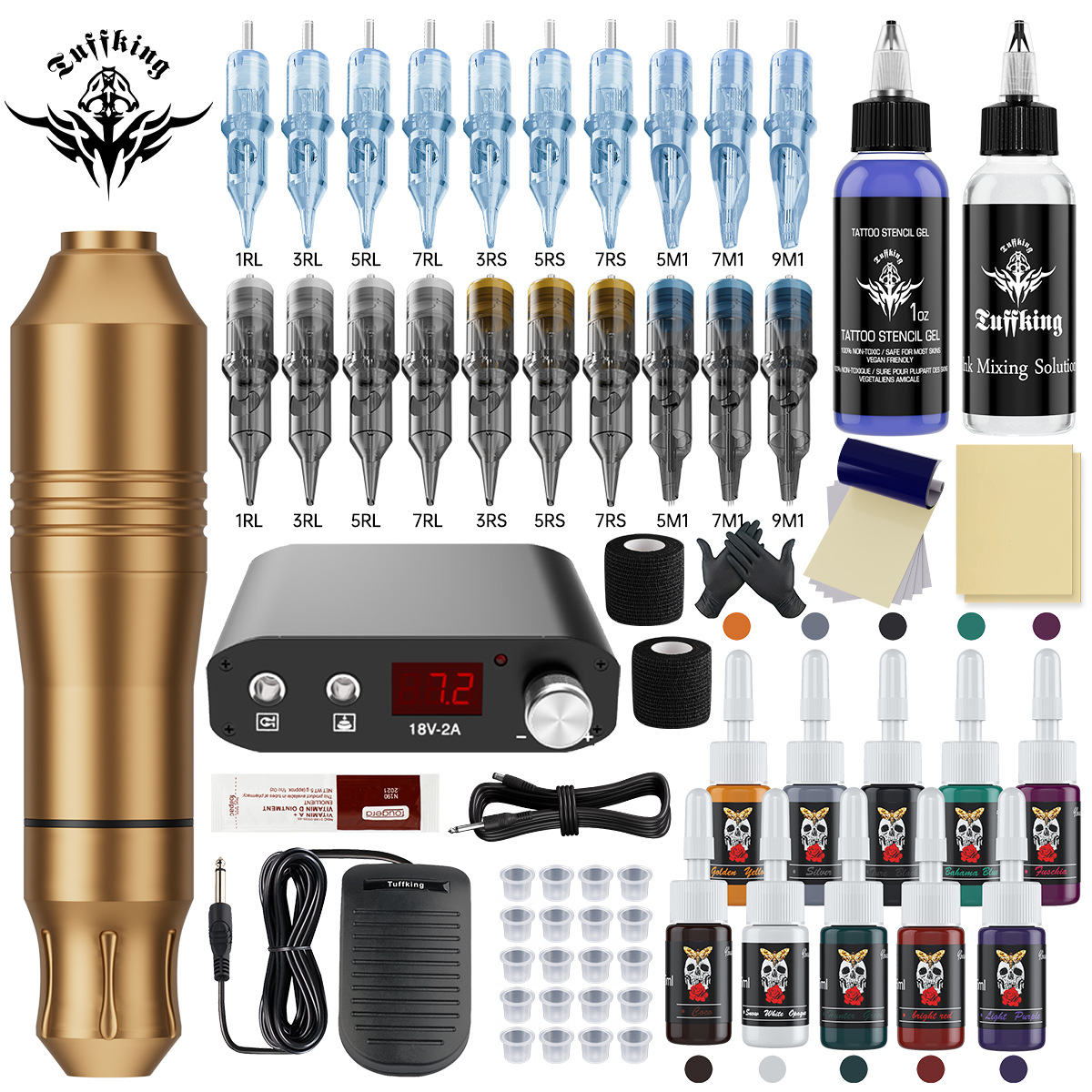 Traje de tatuaje transfronterizo equipo principiante conjunto completo línea de corte niebla tatuaje herramienta máquina de tatuaje traje ventas directas de fábrica