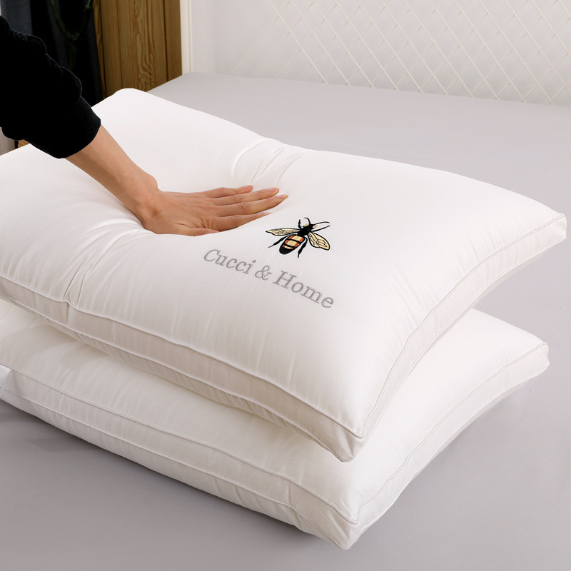 Pure Cotton 60 Count Class a Cotton Soy Fiber Neck and Cervical Spine Pillow Hotel Home Machine Washable Pillow Core Wholesale