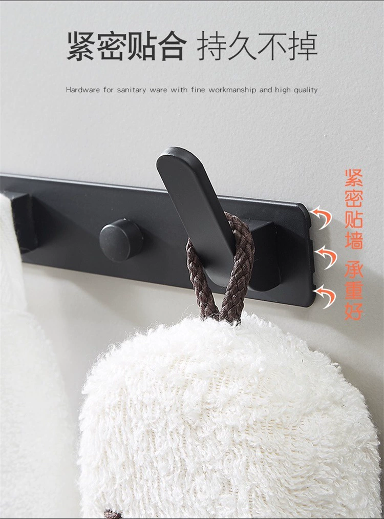 Black Wall Hook Robe Hook Home Kitchen Aluminum Alloy Clothes Hook  Hat Keys Holder Door Back Hook Hanger Bathroom Accessories