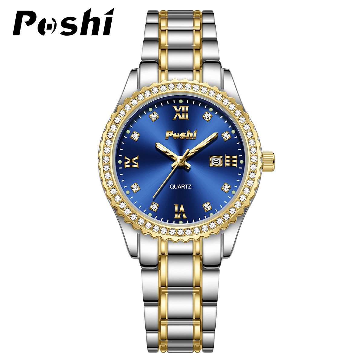 Relojes POSHI, relojes de mujer, relojes de mujer de lujo ligeros de nicho, cinturones de acero, relojes de comercio exterior transfronterizos, sentimientos de alta gama para mujer