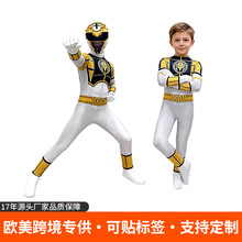 超能战士恐龙战队白衣战士儿童cos服饰角色扮演连体衣圣诞表演服