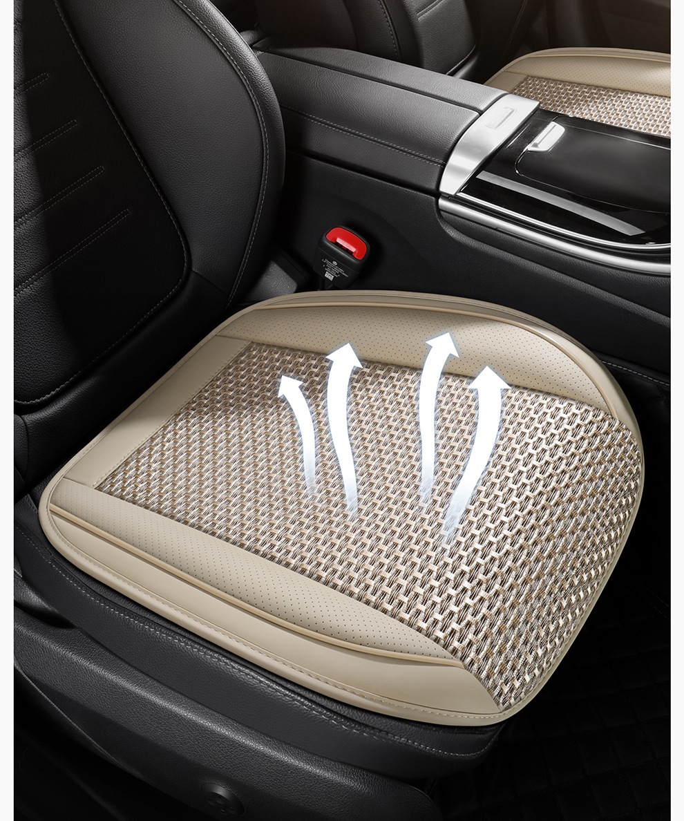 Directly from the manufacturer, breathable leather combined with ice silk, three-dimensional comfort, soft, suitable for all seasons, durable, dirt-resistant, universal car seat cover