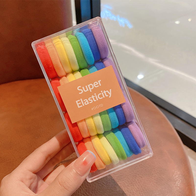 Anillo de cabello para niños no lesionar cabello de cabello de cola de caballo alta cuerda de cabello de cabello niñas tiras elásticas duraderas de alta elasticidad niñas cubierta de cuero