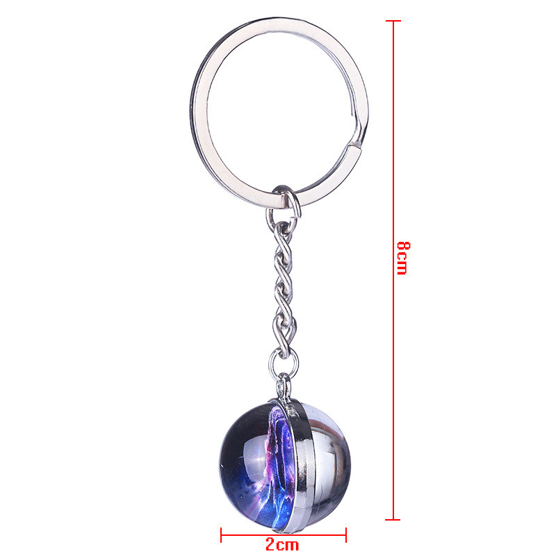 Amazon nuevo luminoso doce constelación tiempo gema de doble cara bola de cristal llavero colgante pequeño regalo