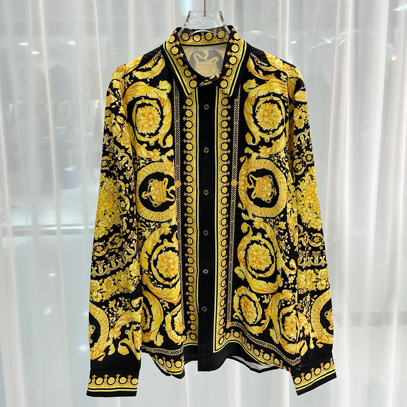 Camisa Cárdigan para Hombre con Estampado Digital, Moda Europea y Americana, Tendencia Primavera 2025, Popular entre Jóvenes