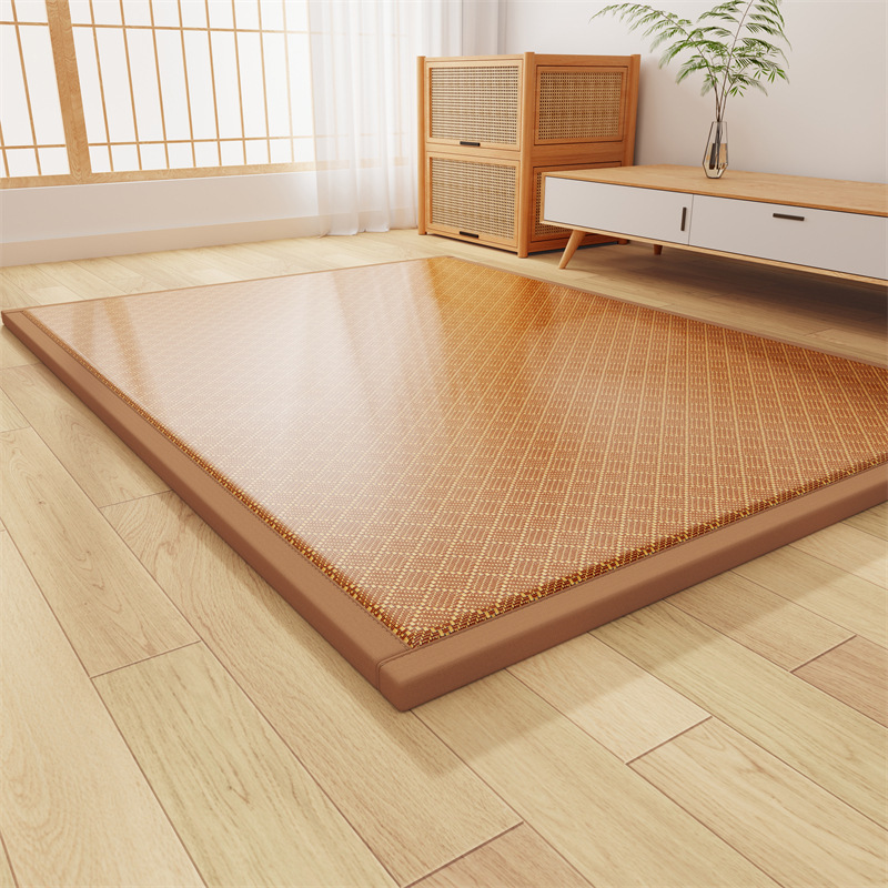 Thickened Rattan Mat Floor Mat for Summer, a Must-Have for Sleeping on the Floor, Summer Nap Mattress, Living Room Baby Crawling Mat, Grass Mat Carpet Pad