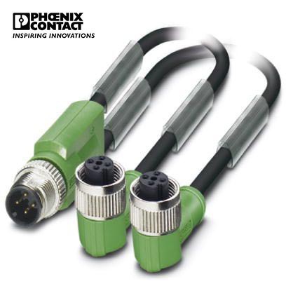 菲尼克斯传感器/执行器电缆SAC-3P-M12Y/2X3,0-PUR/M12FR B