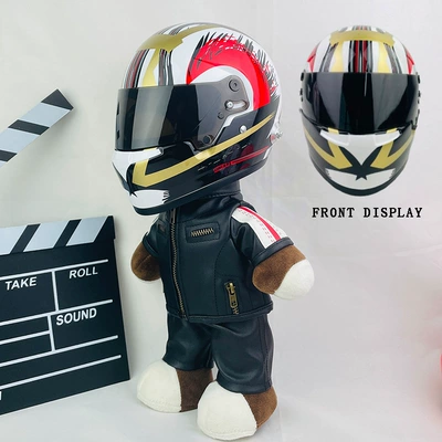 Gift Cycling Tail Box Pendant | Motosiklet dəbilqələri - 28cm-black-leather-f1-lucky-cat-new-helmet-type-anti-collision-layer