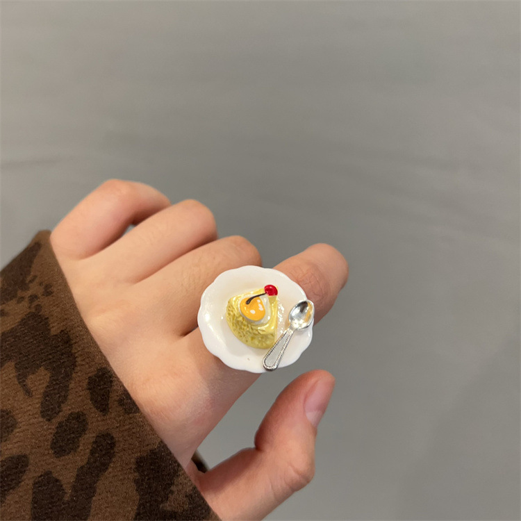 8g Weight Adjustable Ring Classification Adjustable, One Size Ring Size 1 Piece Quantity Casual Occasion Metal Material Fruit, Apple, Cake Pattern All Seasons Season Women's Gender Plating Design Cute, Modern Style Style 1 Piece Cute Modern Style Fruit Apple Cake Metal Plating Women's Adjustable Ring 10