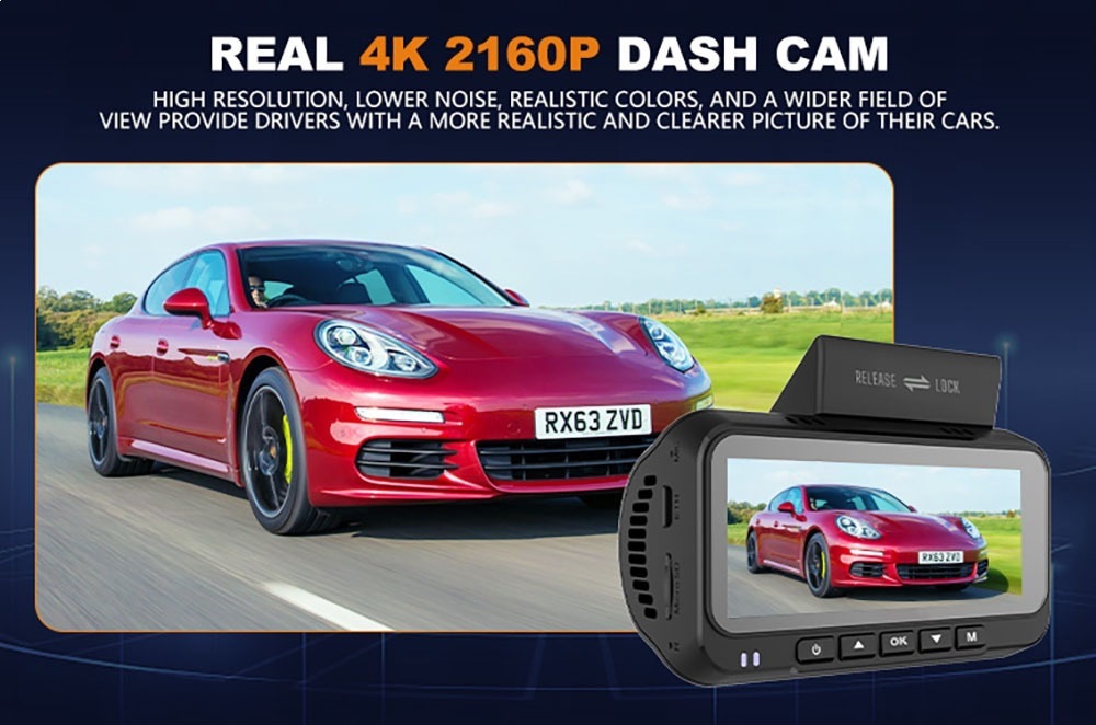 Cardvrcam Front and Rear Dual Recording 4K High-Definition Dash Cam 5g Wifi Car Camera 3.16inch Screens