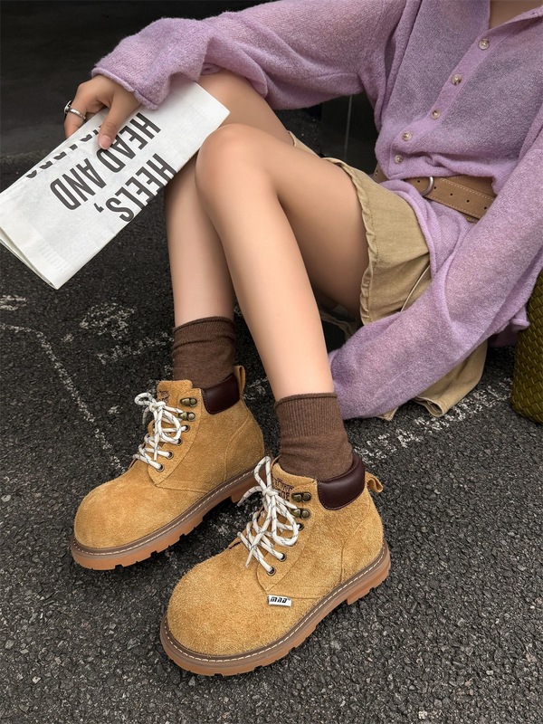 头层牛皮马丁靴女新款2025秋冬季爆款百搭英伦风复古女款靴子女|undefined