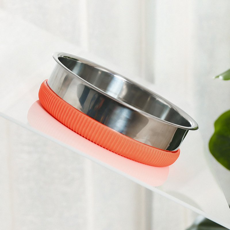 Perro tazón de comida de acero inoxidable tazón de gato protección del cuello tazón de fuente de bebida antideslizante comida para gatos tazón de arroz suministros para mascotas