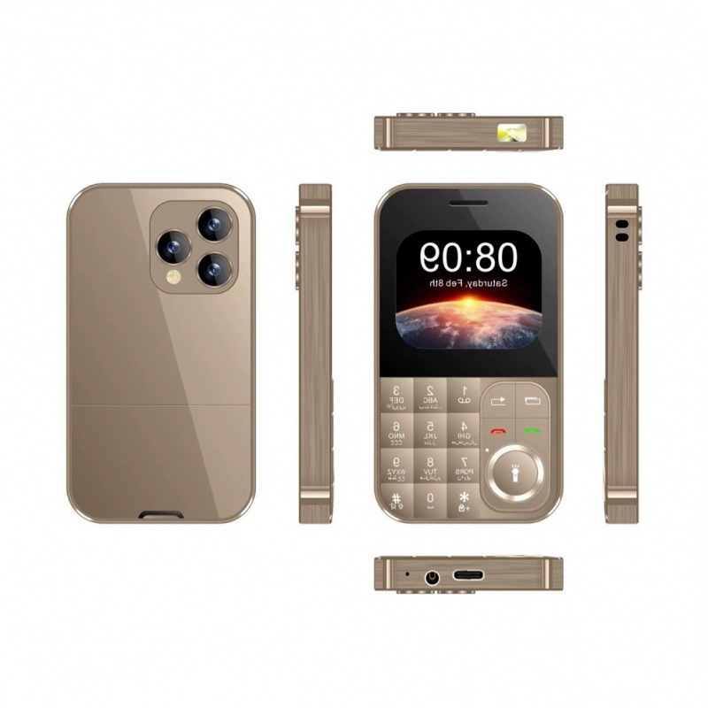Düyməli kiçik 2G mobil telefon, yığcam gövdəli kart telefonu